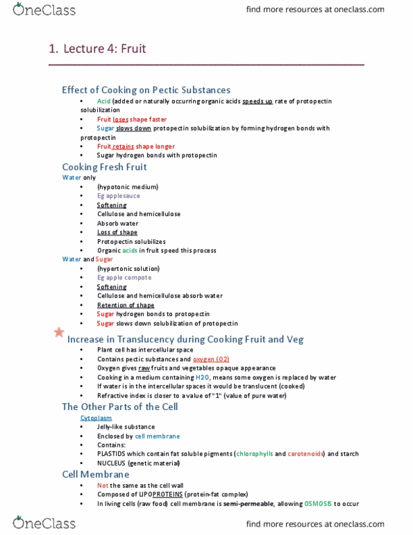 HTM 2700 Lecture Notes - Lecture 4: Semipermeable Membrane, Plant Cell, Transparency And Translucency thumbnail