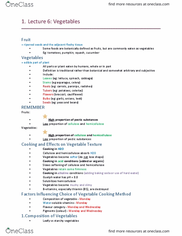 HTM 2700 Lecture Notes - Lecture 6: Pyridoxine, Celeriac, Rutabaga thumbnail