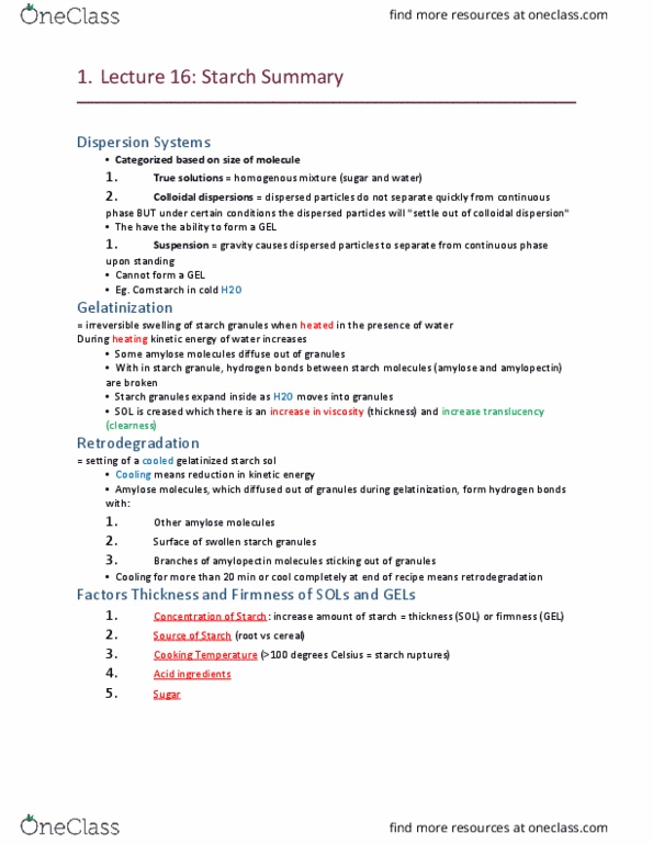 HTM 2700 Lecture Notes - Lecture 16: Amylopectin, Viscosity, Georgian Lari thumbnail