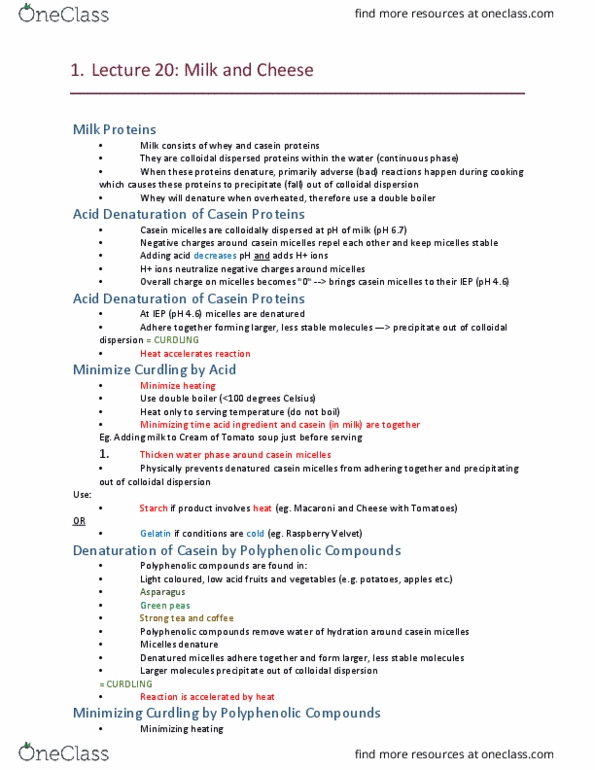 HTM 2700 Lecture Notes - Lecture 20: Georgian Lari, Gelatin, Cheesemaking thumbnail