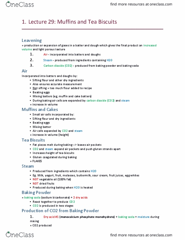 HTM 2700 Lecture Notes - Lecture 29: Flavonoid, Buttermilk, Gluten thumbnail