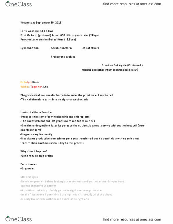 BI110 Lecture Notes - Lecture 7: Adenosine, Horizontal Gene Transfer, Endomembrane System thumbnail