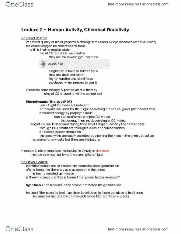 CHMA10H3 Lecture Notes - Lecture 2: Chromatography, Long Term Ecological Research Network, Porphyrin thumbnail