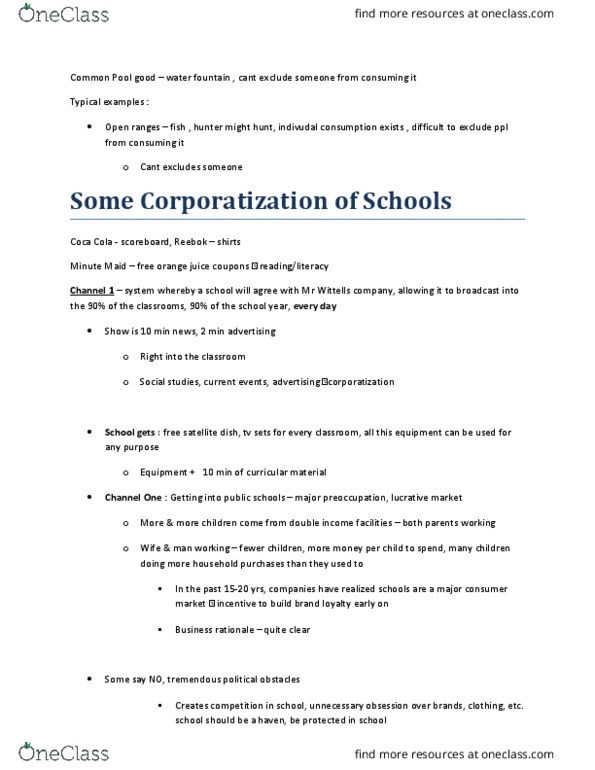 MGSC05H3 Lecture Notes - Lecture 6: Making Money, Consumer Protection, Counterargument thumbnail