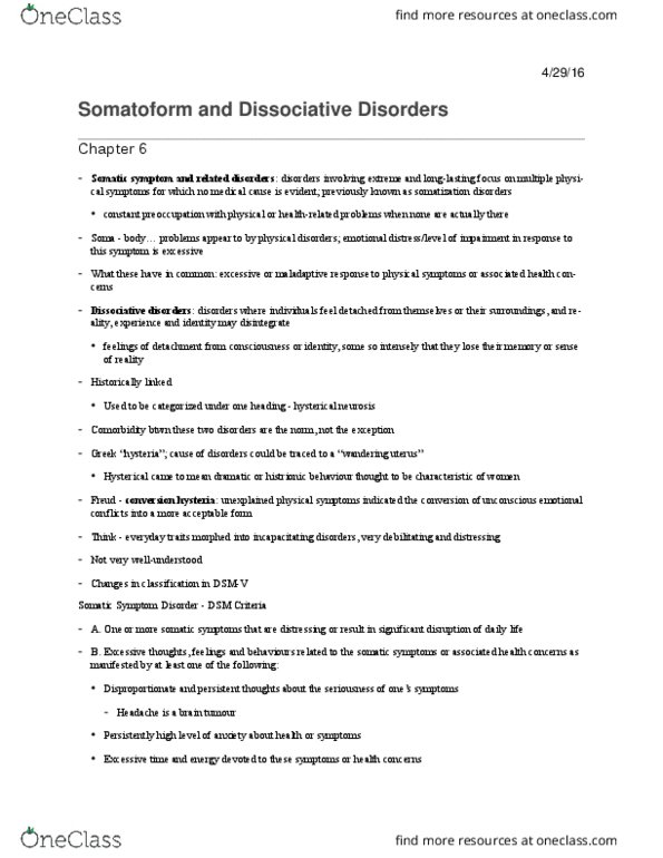 PSYC 2280 Lecture Notes - Lecture 6: Psychoeducation, Mental Disorder, Aphonia thumbnail