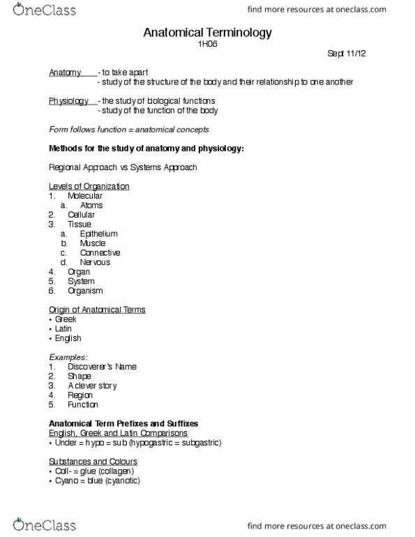 HTHSCI 1H06 Lecture Notes - Lecture 24: Bradycardia, Body Plan, Organism thumbnail