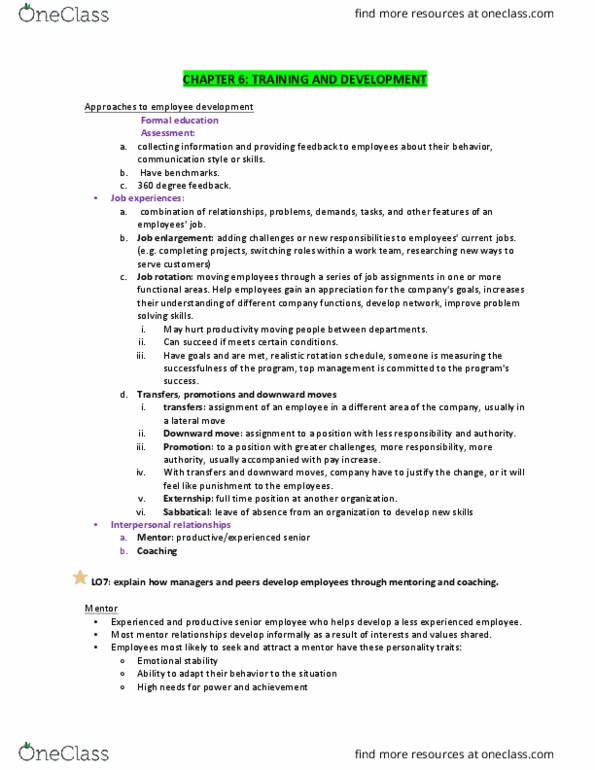 COMM 203 Lecture Notes - Lecture 13: 360-Degree Feedback, Job Rotation thumbnail