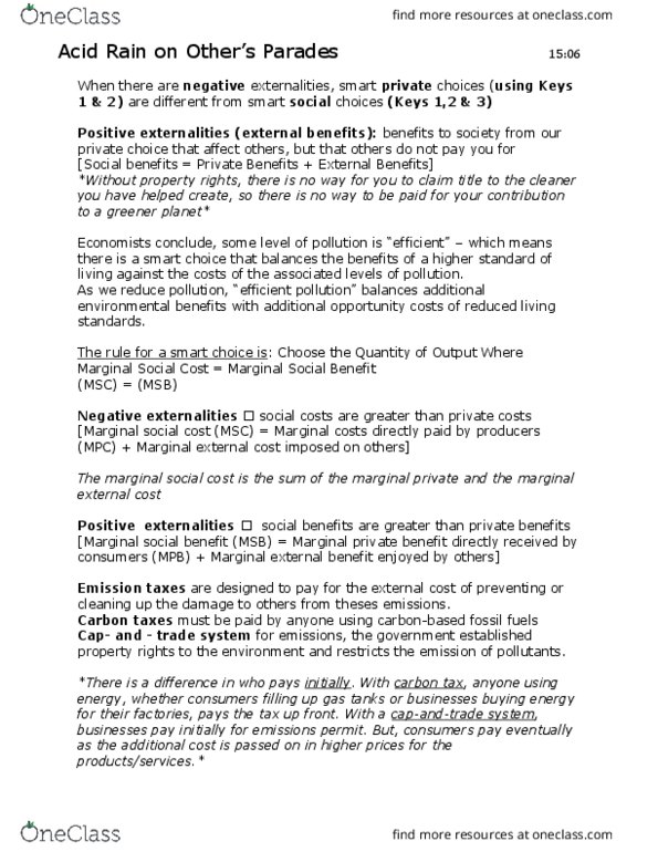 ECO105Y1 Lecture Notes - Lecture 13: Market Price, Market Clearing, Social Cost thumbnail