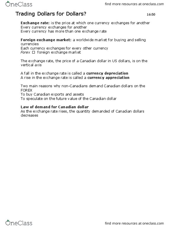 ECO105Y1 Lecture Notes - Lecture 21: Aggregate Demand, Canadian Dollar, Interest Rate Parity thumbnail