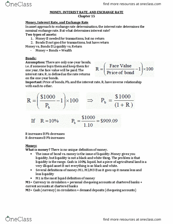 ECO230Y1 Lecture Notes - Lecture 18: Market Liquidity, Lead, Interest Rate thumbnail