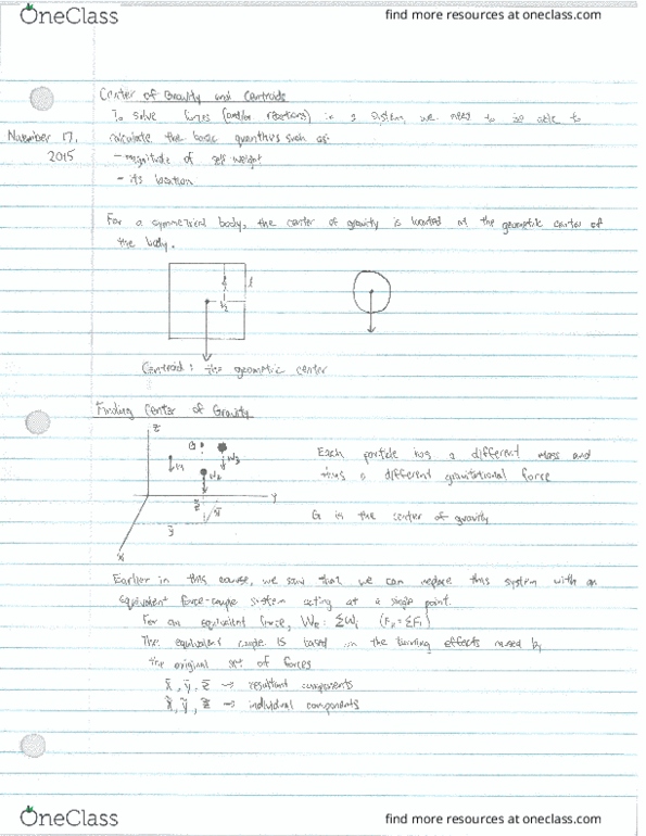 ENGG130 Lecture Notes - Lecture 9: Centroid thumbnail