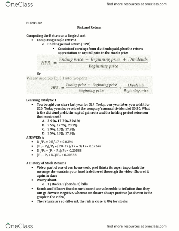 BU283 Lecture Notes - Lecture 15: Walmart, Probability Distribution, Central Tendency thumbnail