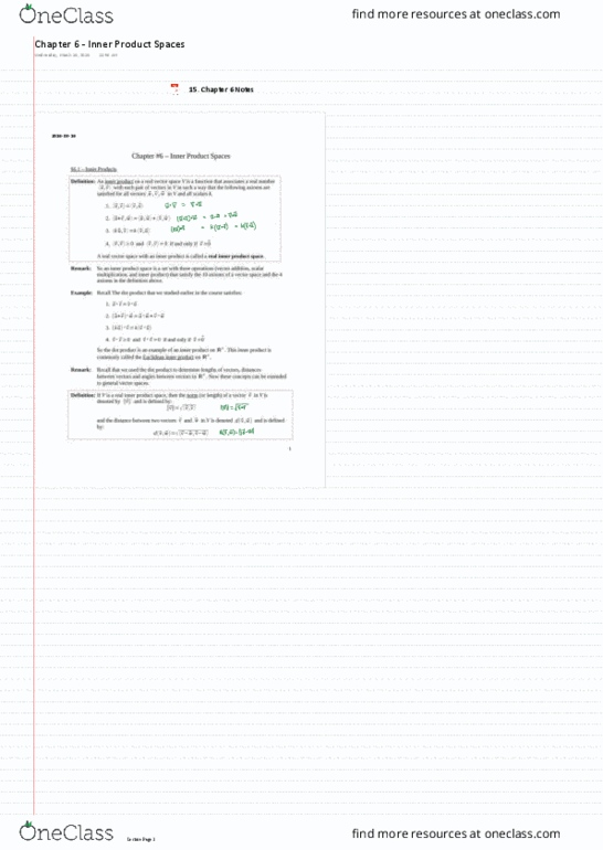 MATH102 Chapter 6: MATH 102 - Chapter 6 - Inner Product Spaces thumbnail