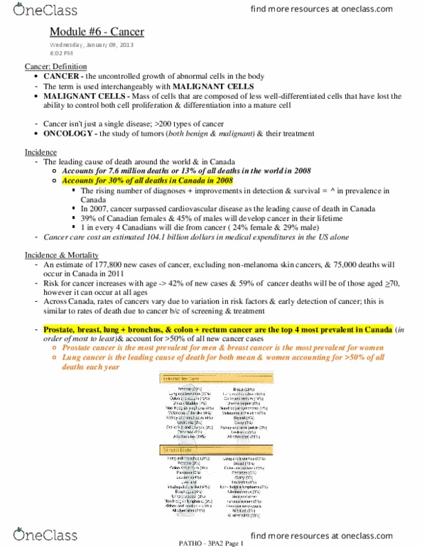 NURSING 3PA2 Lecture Notes - Lecture 7: Fecal Occult Blood, Hemangiosarcoma, Diarrhea thumbnail