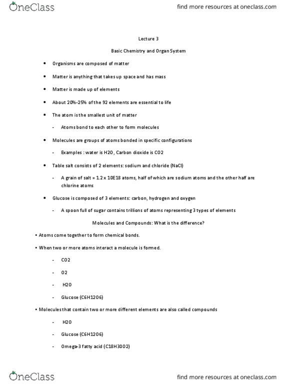 BIOL 203 Lecture Notes - Lecture 3: Ileum, Chemical Polarity, Jejunum thumbnail