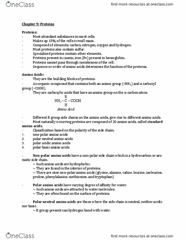 BIOC 1430 Lecture Notes - Lecture 10: Essential Amino Acid, Alanine, Ammonia thumbnail