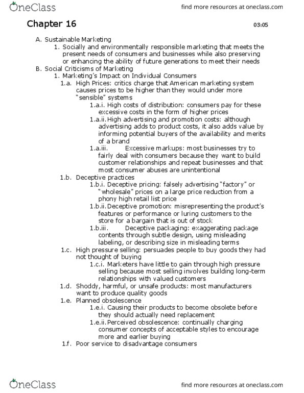 BMGT 350 Chapter Notes - Chapter 16: Environmentalism, Longrun, Planned Obsolescence thumbnail