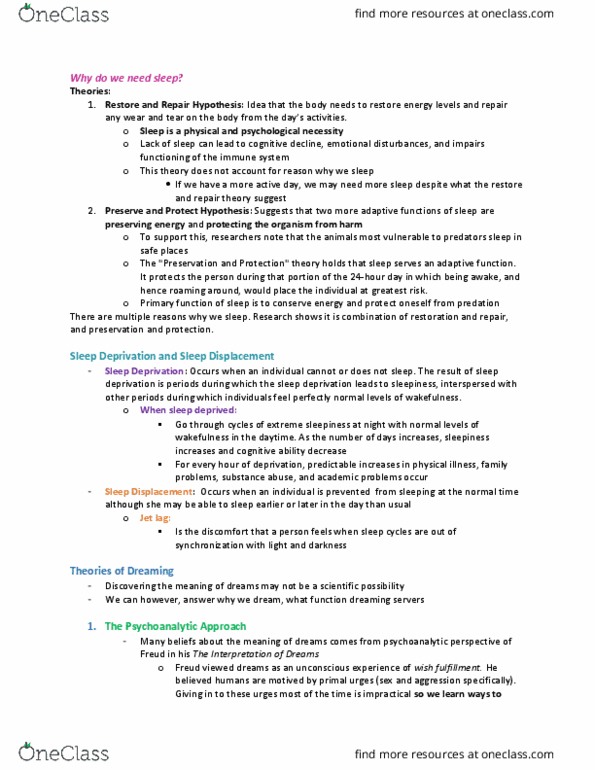 PSYA01H3 Chapter Notes - Chapter 5: Narcolepsy, Limbic System, Jet Lag thumbnail