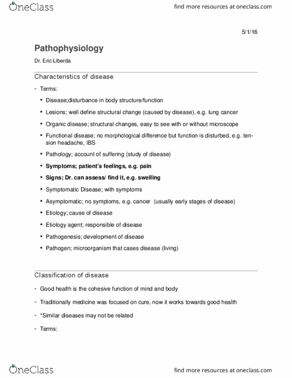 ENH 220 Lecture Notes - Lecture 1: Differential Diagnosis, Rubella, Mammography thumbnail