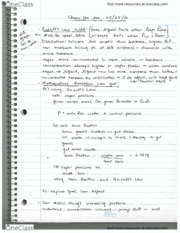 CHEM 120 Lecture Notes - Lecture 19: Cnet, Molar Mass, Benzene thumbnail