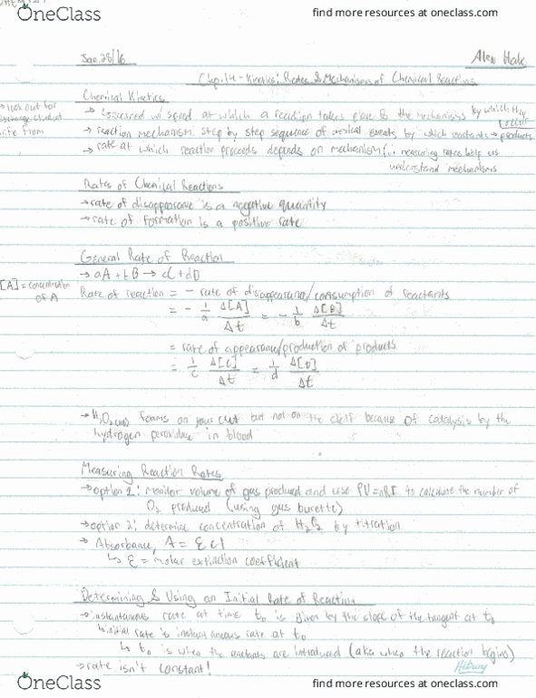 CHEM 120 Chapter Notes - Chapter 44-49: Toyota Electronic Modulated Suspension, Rate Equation, Bulgarian Lev thumbnail