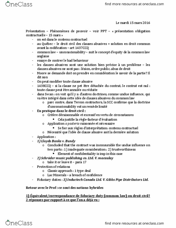 LAWG 100D2 Lecture Notes - Lecture 25: Voir, Le Droit, Dagr thumbnail