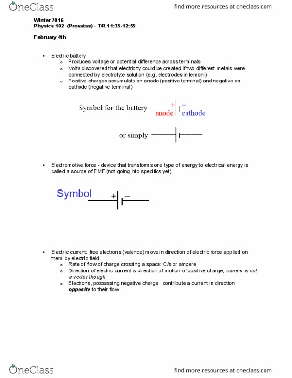PHYS 102 Lecture Notes - Lecture 8: Electric Power Transmission, Electric Light, Provatas thumbnail