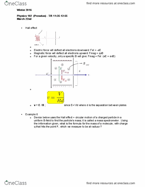 PHYS 102 Lecture Notes - Lecture 19: Liquid Hydrogen, Mass Spectrometry, Provatas thumbnail