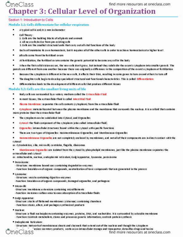 BIO210Y5 Chapter Notes - Chapter 3: Ribosome, Peroxisome, Nuclear Membrane thumbnail