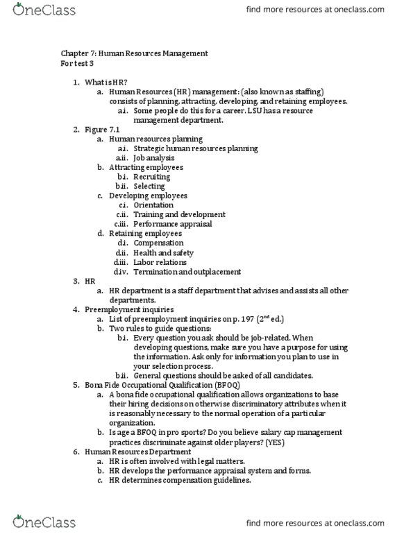 KIN 4517 Lecture Notes - Lecture 7: Human Resources, Fide, Performance Appraisal thumbnail