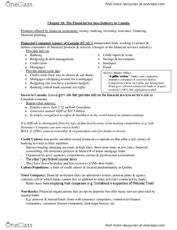 COMMERCE 1E03 Lecture Notes - Lecture 18: Online Banking, Mutual Fund, Commercial Finance thumbnail