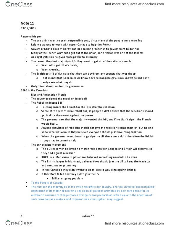 HST 307 Lecture Notes - Lecture 11: Ultramontanism, Circulating Capital, Church Association thumbnail