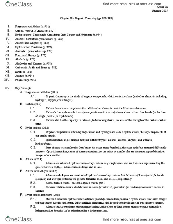 CHEM 1A Chapter Notes - Chapter 20: Stereoisomerism, Alkoxide, Addition Reaction thumbnail