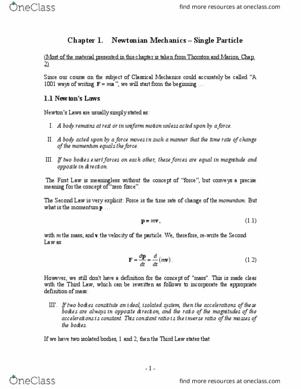 Physics 3151A/B Lecture 1: Newton_review thumbnail