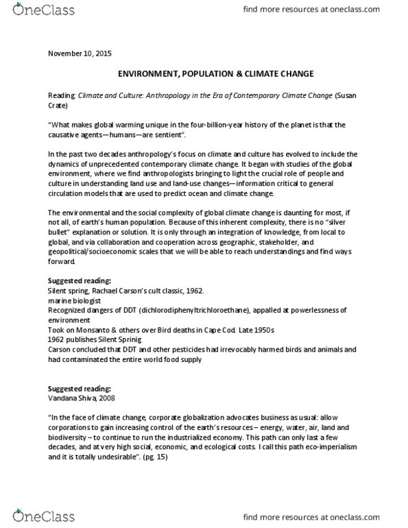 SOC 1105 Lecture Notes - Lecture 11: Neoproterozoic, Deep Time, The Shock Doctrine thumbnail