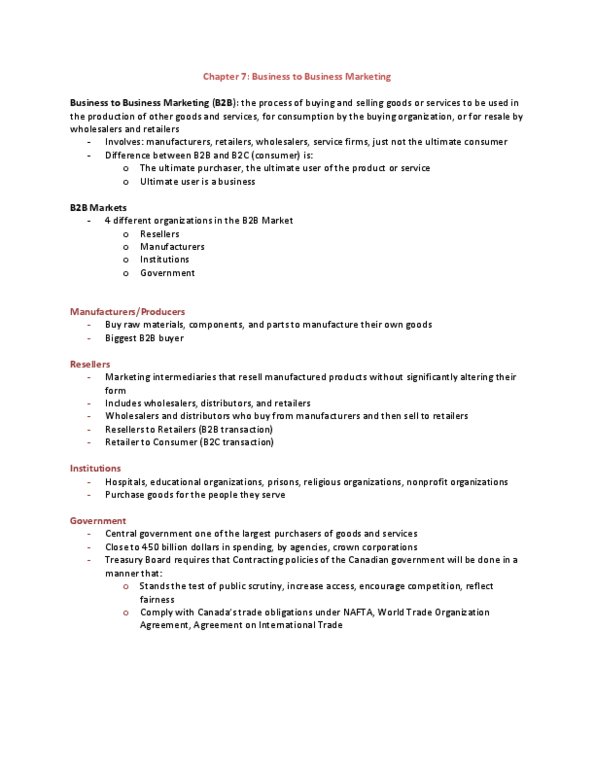 BU352 Chapter Notes -North American Industry Classification System, Retail, Treasury Board thumbnail