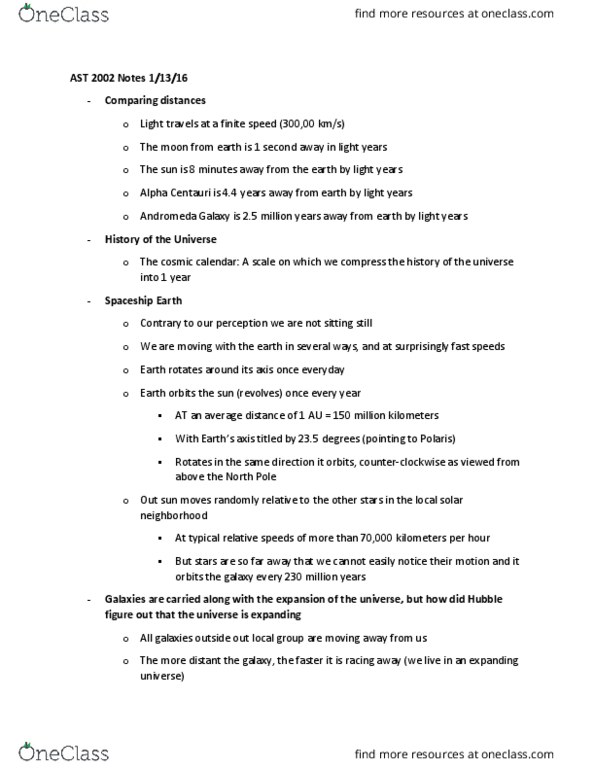 AST 2002 Lecture Notes - Lecture 1: Minute And Second Of Arc, Hyperbola, Tycho Brahe thumbnail