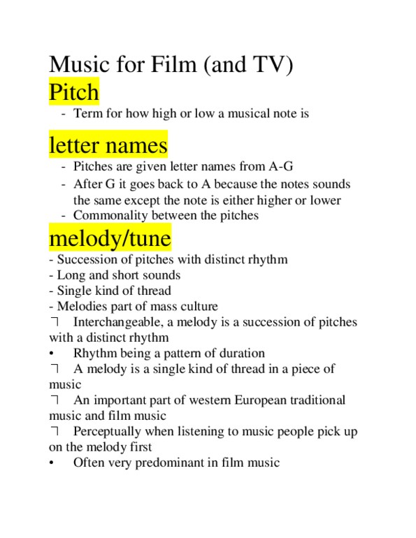 MUSIC 2F03 Lecture Notes - Musical Note, Railways Act 1921, Diegesis thumbnail