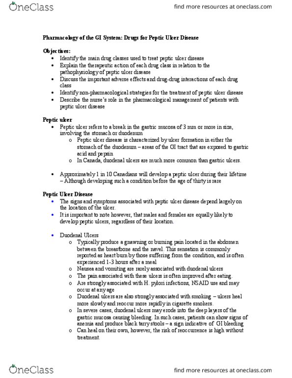 HTHSCI 2H03 Lecture Notes - Lecture 8: Immunoglobulin G, Prostaglandin E2, Gastric Mucosa thumbnail