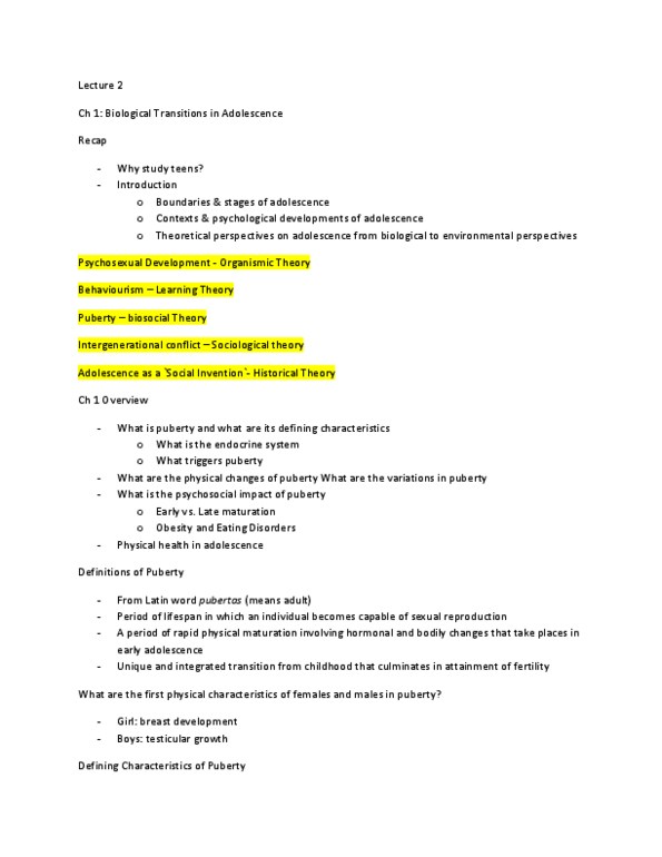 PSYC 3500 Lecture Notes - Sex Organ, Blood Pressure, Thyroid thumbnail