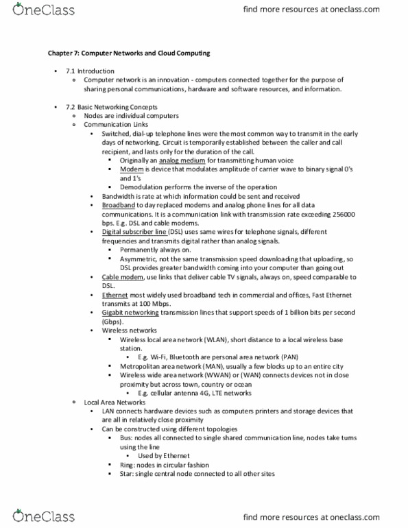 COMS W1004 Chapter Notes - Chapter 7: Wireless Wan, Wireless Lan, Media Access Control thumbnail