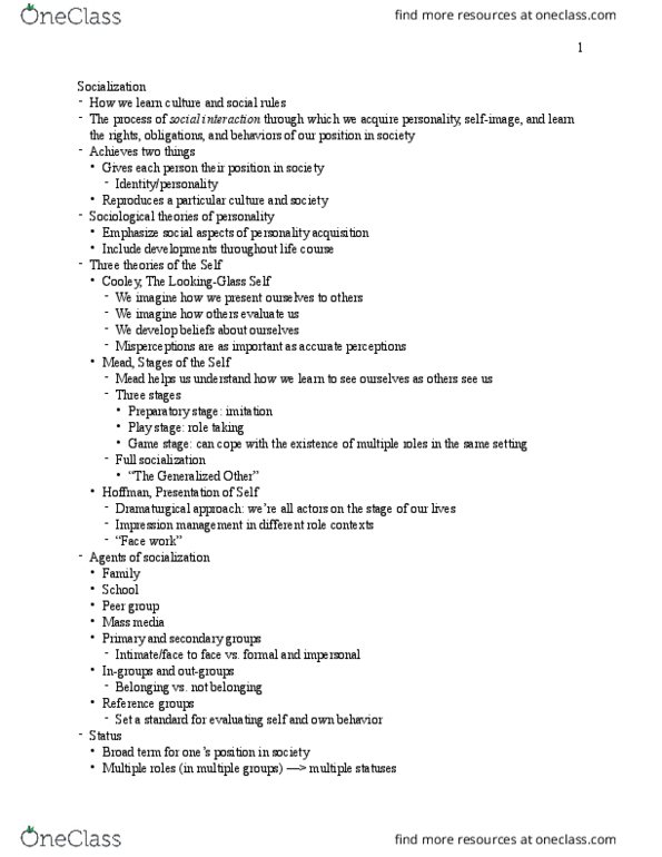 SOCIOL 1101 Lecture Notes - Lecture 1: Mass Media, Ascribed Status, Idiocracy thumbnail