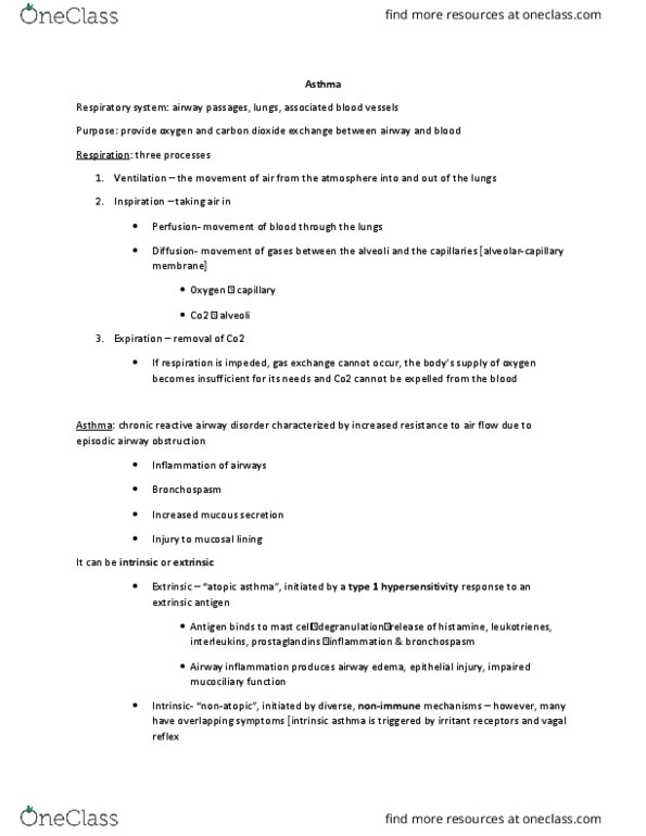 NURSING 2LA2 Lecture Notes - Lecture 2: Mast Cell Stabilizer, Prostaglandin D2, Mast Cell thumbnail