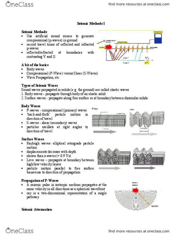 ERSC 3V93 Lecture Notes - Lecture 44: Seismic Wave, Seismology, Phase Velocity thumbnail