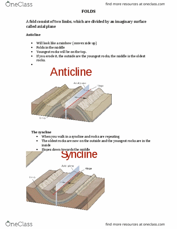 EARTHSC 1G03 Lecture Notes - Lecture 17: Anticline, Syncline, Oceanic Basin thumbnail