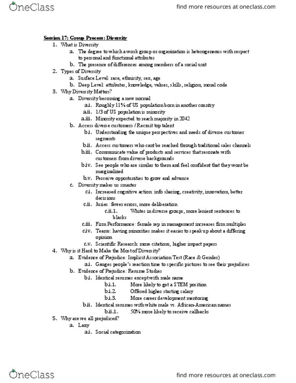 MGMT1021 Lecture Notes - Lecture 17: Implicit-Association Test, Career Development, Knowledge Sharing thumbnail