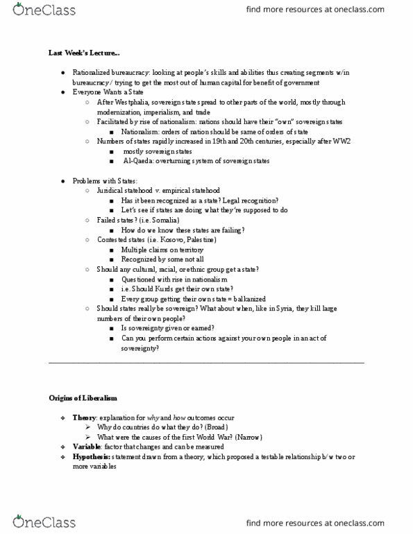 GVPT 200 Lecture Notes - Lecture 2: Al-Qaeda, Balkanization, Human Capital thumbnail