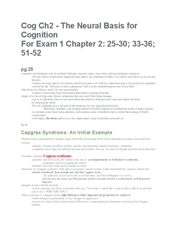 PSYC 2650 Lecture Notes - Capgras Delusion, Frontal Lobe, Prefrontal Cortex thumbnail