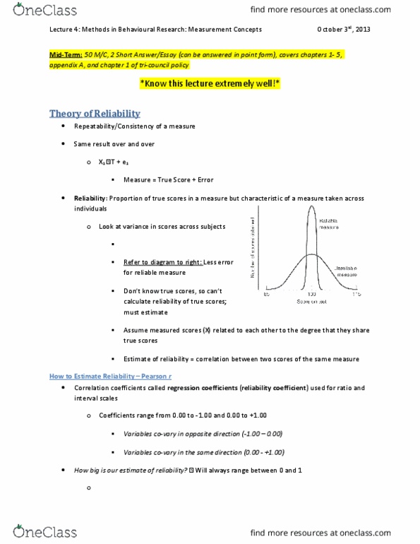 PSYB01H3 Lecture Notes - Lecture 4: Discriminant, Construct Validity, Face Validity thumbnail