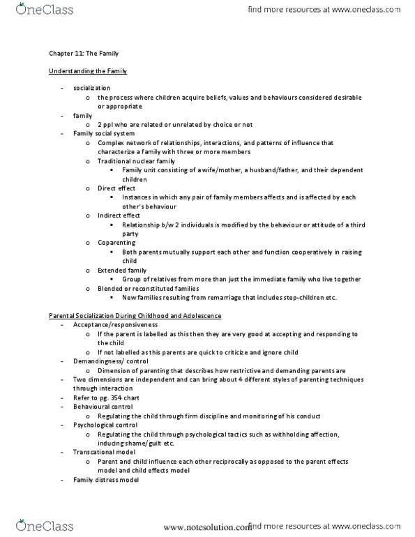 PSY311H1 Lecture 11: Lecture 11-Understanding the Family Nov 21 thumbnail